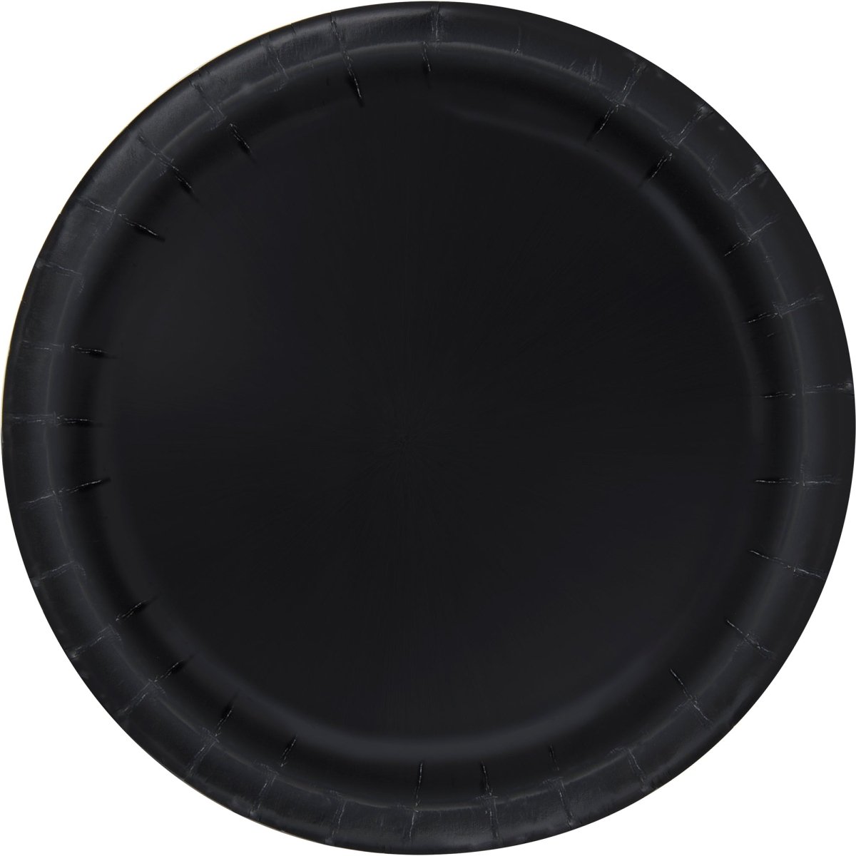 UNIQUE PARTY FAVORS Disposable-Plasticware Black Large Round Lunch Plastic Plates, 9 Inches, 20 Count 011179341276