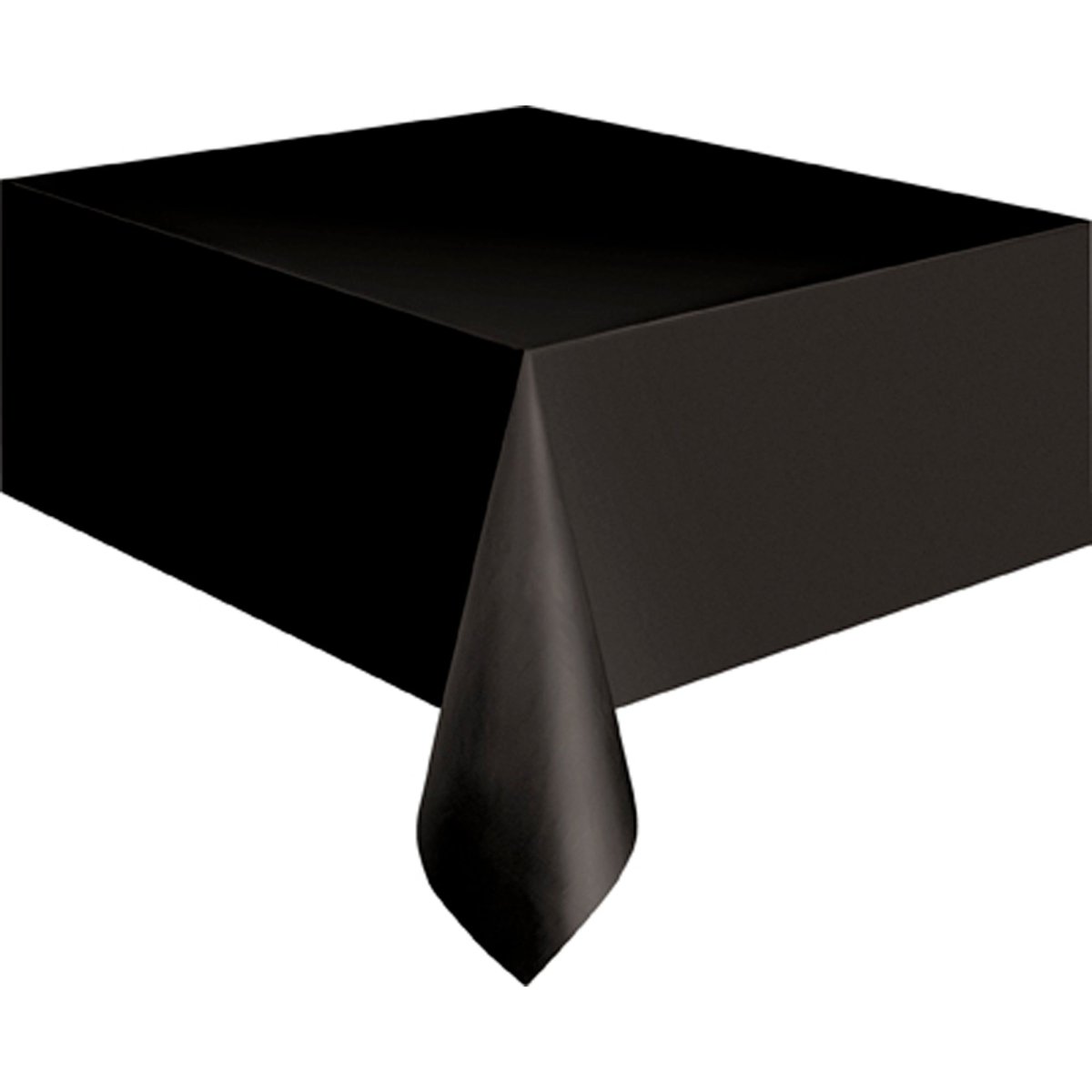 UNIQUE PARTY FAVORS Disposable-Plasticware Black Rectangular Plastic Table Cover, 54 x 108 Inches, 1 Count 011179050963