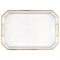 UNIQUE PARTY FAVORS Disposable-Plasticware Clear Plastic Serving Tray with Gold Edge, 1 Count 011179748150