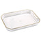 UNIQUE PARTY FAVORS Disposable-Plasticware Clear Plastic Serving Tray with Gold Edge, 1 Count 011179748150