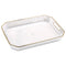 UNIQUE PARTY FAVORS Disposable-Plasticware Clear Plastic Serving Tray with Gold Edge, 1 Count 011179748150