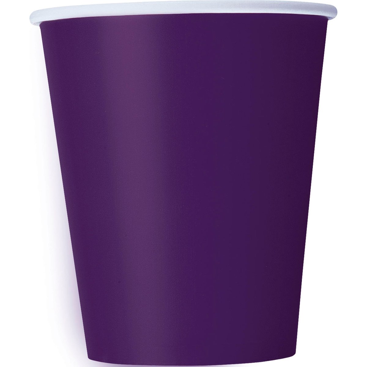 UNIQUE PARTY FAVORS Disposable-Plasticware Deep Purple Paper Cups, 9 Oz, 8 Count 011179033065