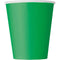UNIQUE PARTY FAVORS Disposable-Plasticware Emerald Green Paper Cups, 9 Oz, 8 Count 011179318568