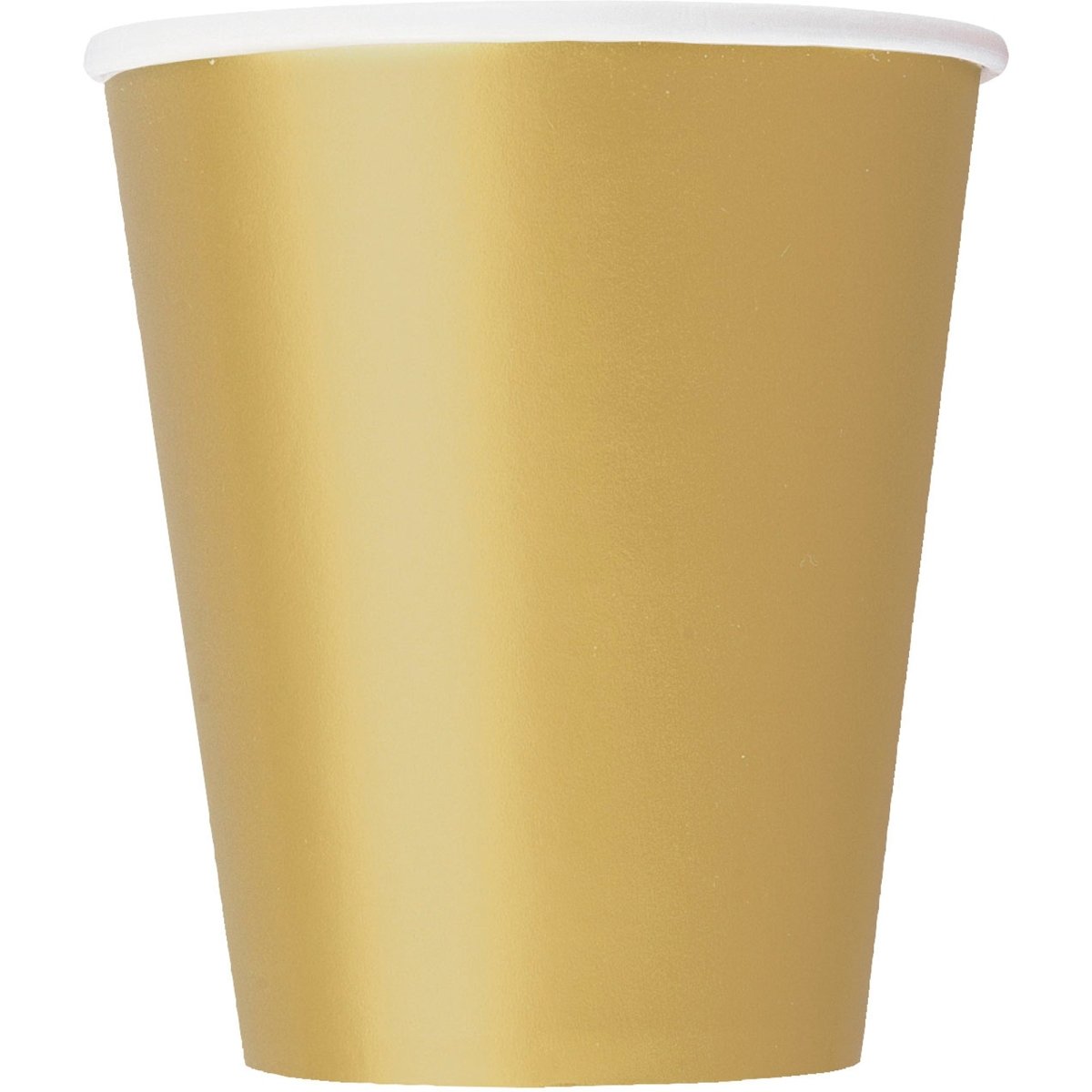 UNIQUE PARTY FAVORS Disposable-Plasticware Gold Paper Cups, 9 Oz, 8 Count 011179033263