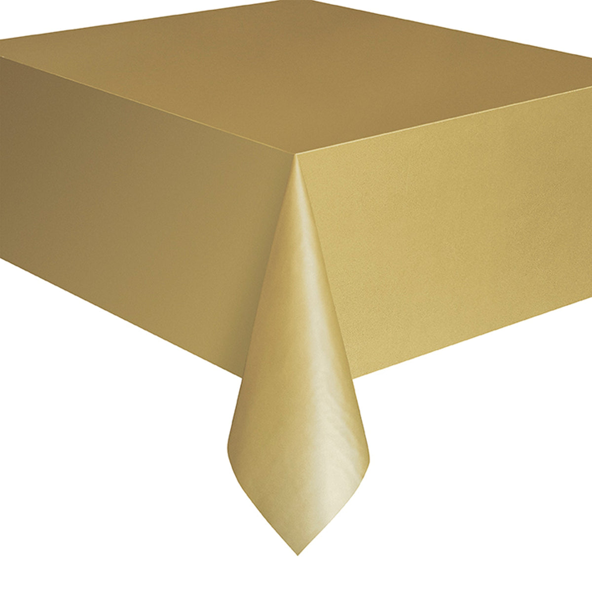 UNIQUE PARTY FAVORS Disposable-Plasticware Gold Rectangular Plastic Table Cover, 54 x 108 Inches, 1 Count 011179050840