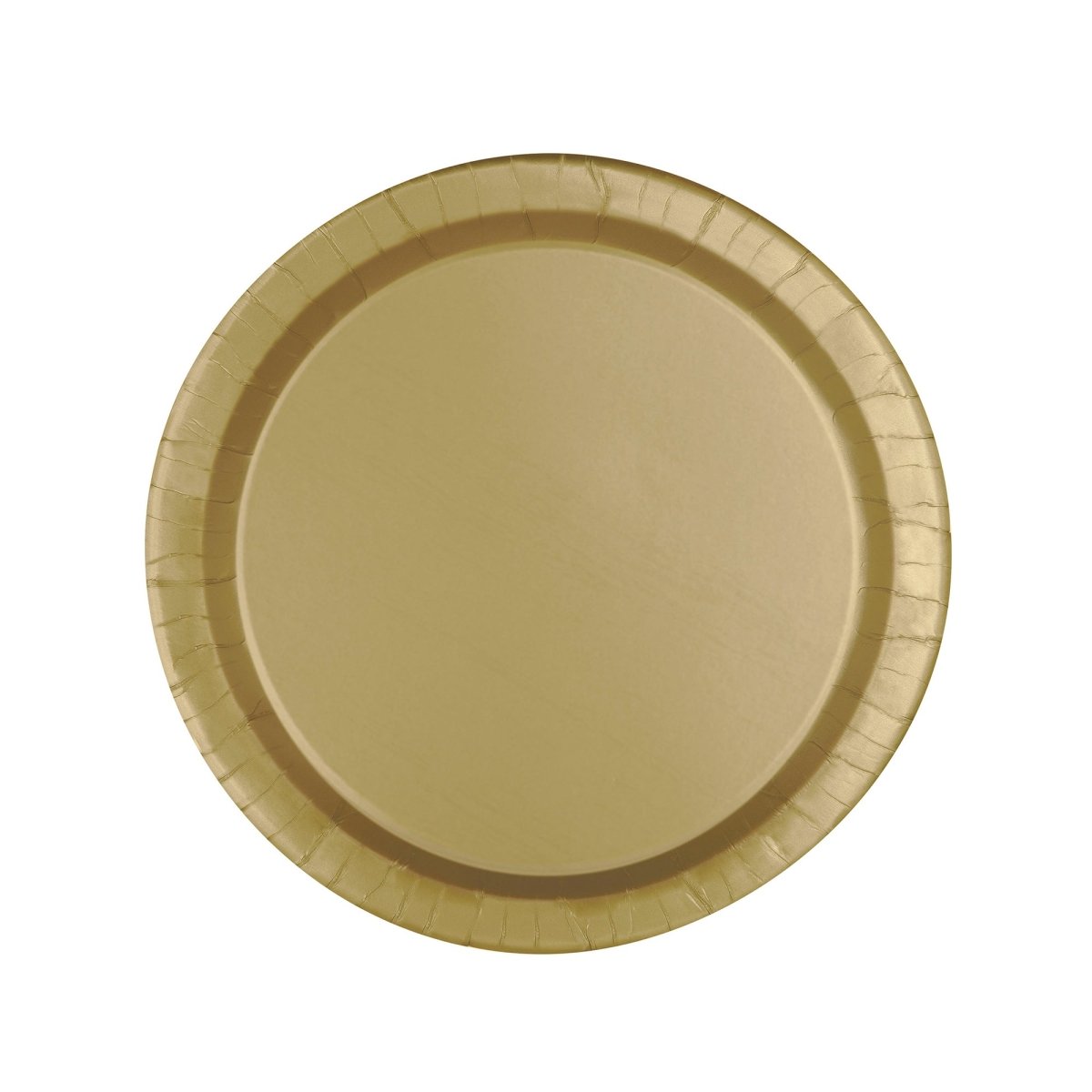 UNIQUE PARTY FAVORS Disposable-Plasticware Gold Small Round Dessert Paper Plates, 7 Inches, 8 Count 011179033249