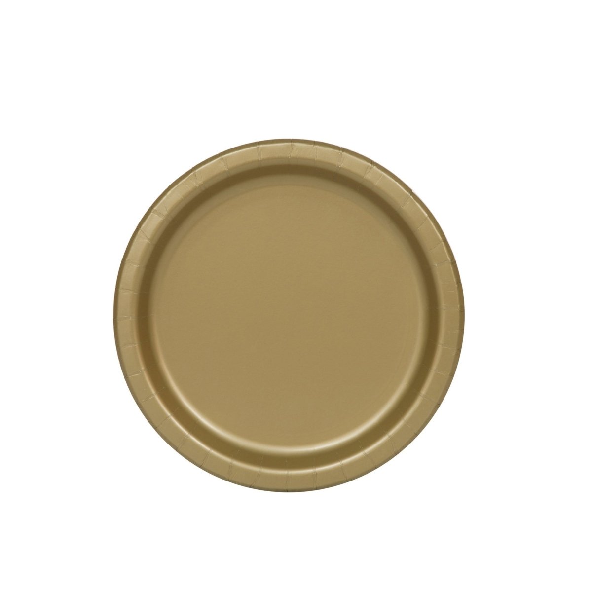 UNIQUE PARTY FAVORS Disposable-Plasticware Gold Small Round Dessert Plastic Plates, 7 Inches, 20 Count 011179332441
