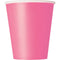 UNIQUE PARTY FAVORS Disposable-Plasticware Hot Pink Paper Cups, 9 Oz, 8 Count 011179313969