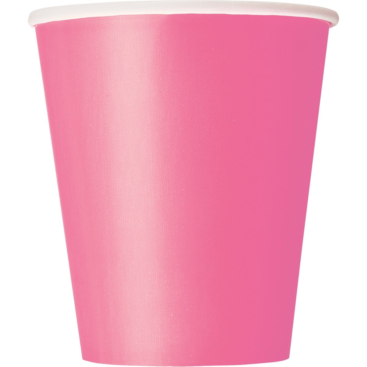 UNIQUE PARTY FAVORS Disposable-Plasticware Hot Pink Paper Cups, 9 Oz, 8 Count 011179313969