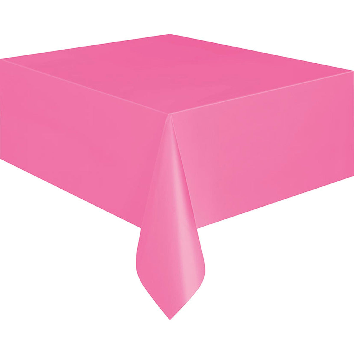 UNIQUE PARTY FAVORS Disposable-Plasticware Hot Pink Rectangular Plastic Table Cover, 54 x 108 Inches, 1 Count 011179050826