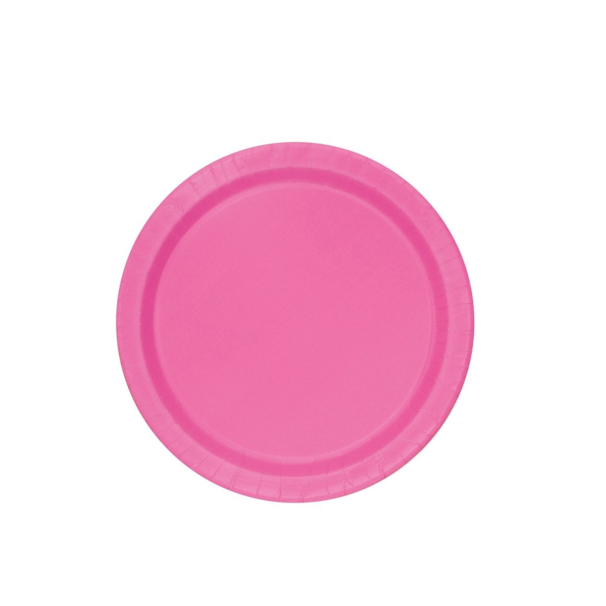 UNIQUE PARTY FAVORS Disposable-Plasticware Hot Pink Small Round Dessert Plastic Plates, 7 Inches, 20 Count 011179314348