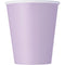 UNIQUE PARTY FAVORS Disposable-Plasticware Lavender Purple Paper Cups, 9 Oz, 8 Count 011179313563