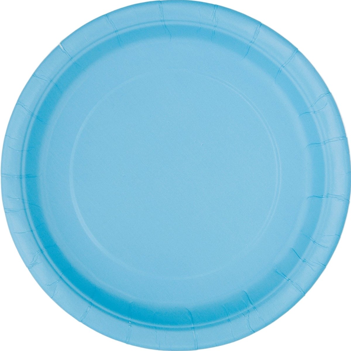 UNIQUE PARTY FAVORS Disposable-Plasticware Light Blue Large Round Lunch Paper Plates, 9 Inches, 8 Count 011179308972