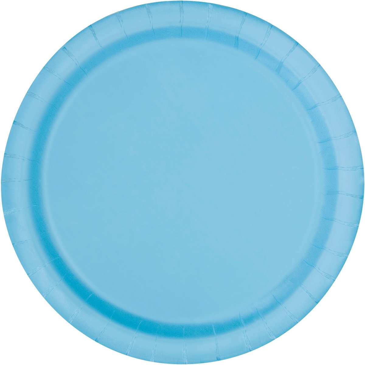 UNIQUE PARTY FAVORS Disposable-Plasticware Light Blue Large Round Lunch Plastic Plates, 9 Inches, 20 Count 011179361885