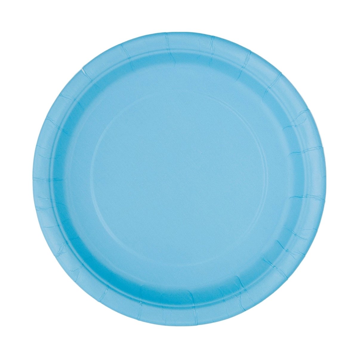 UNIQUE PARTY FAVORS Disposable-Plasticware Light Blue Small Round Dessert Paper Plates, 7 Inches, 8 Count 011179308965