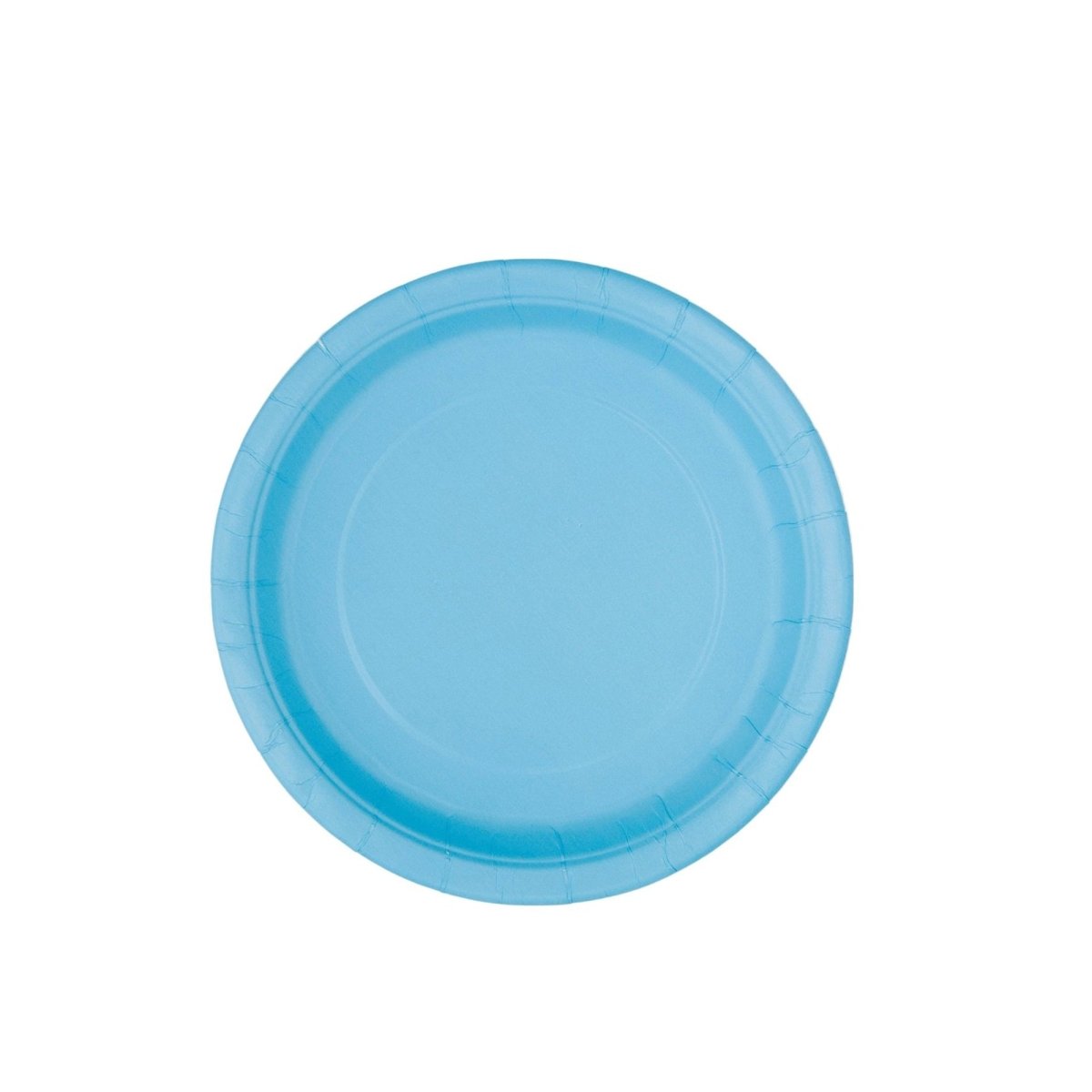 UNIQUE PARTY FAVORS Disposable-Plasticware Light Blue Small Round Dessert Plastic Plates, 7 Inches, 20 Count 011179308989