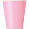 UNIQUE PARTY FAVORS Disposable-Plasticware Light Pink Paper Cups, 9 Oz, 8 Count 011179308828