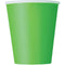 UNIQUE PARTY FAVORS Disposable-Plasticware Lime Green Paper Cups, 9 Oz, 8 Count 011179313761