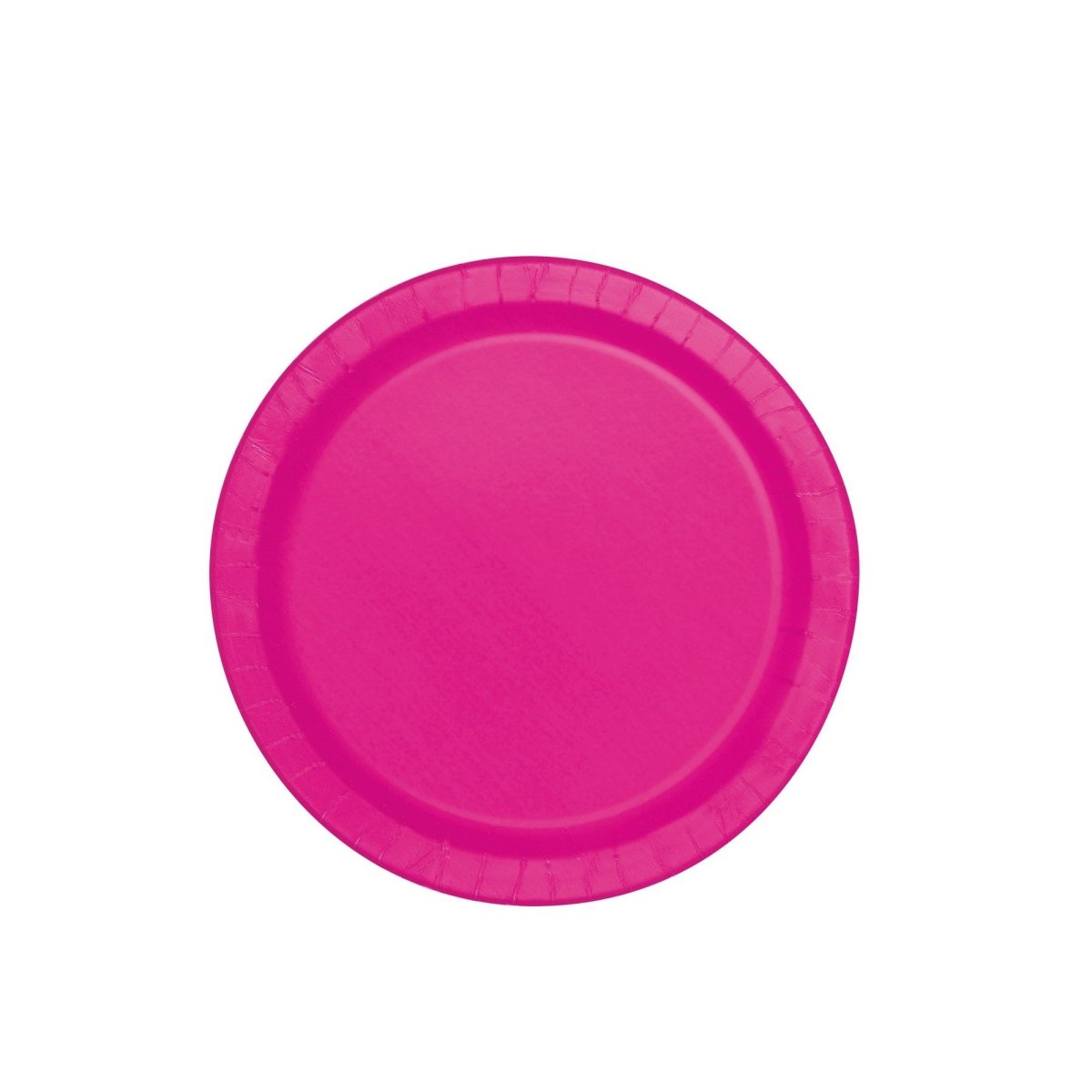 UNIQUE PARTY FAVORS Disposable-Plasticware Neon Pink Small Round Dessert Plastic Plates, 7 Inches, 20 Count 011179351497