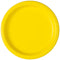 UNIQUE PARTY FAVORS Disposable-Plasticware Neon Yellow Large Round Lunch Plastic Plates, 9 Inches, 20 Count 011179357314