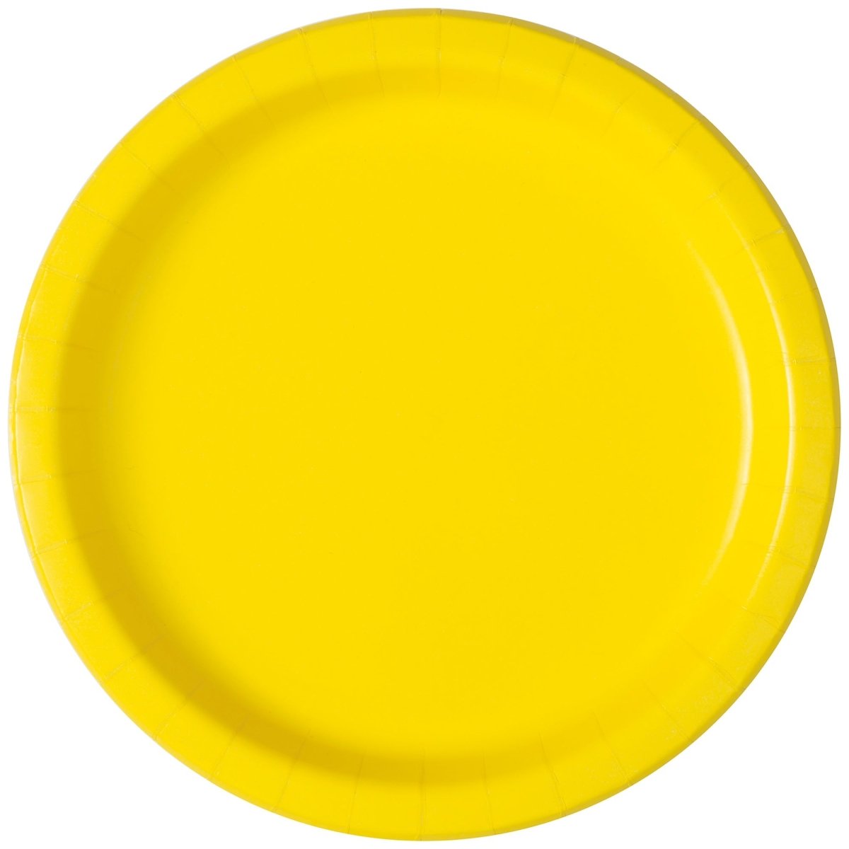 UNIQUE PARTY FAVORS Disposable-Plasticware Neon Yellow Large Round Lunch Plastic Plates, 9 Inches, 20 Count 011179357314