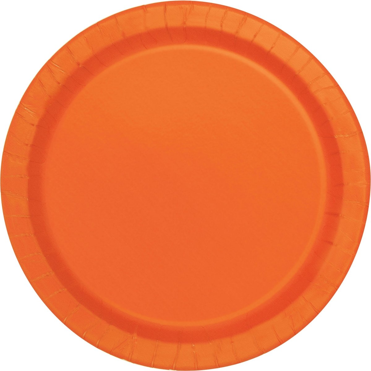 UNIQUE PARTY FAVORS Disposable-Plasticware Orange Large Round Lunch Plastic Plates, 9 Inches, 20 Count 011179355907
