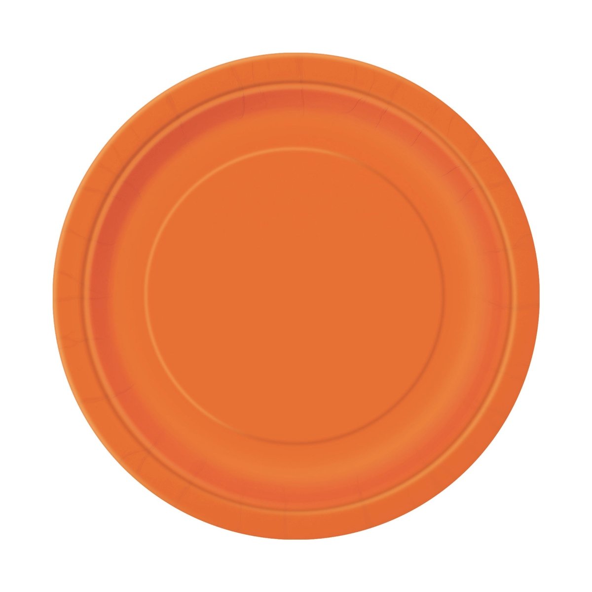 UNIQUE PARTY FAVORS Disposable-Plasticware Pumpkin Orange Small Round Dessert Paper Plates, 7 Inches, 8 Count 011179032242