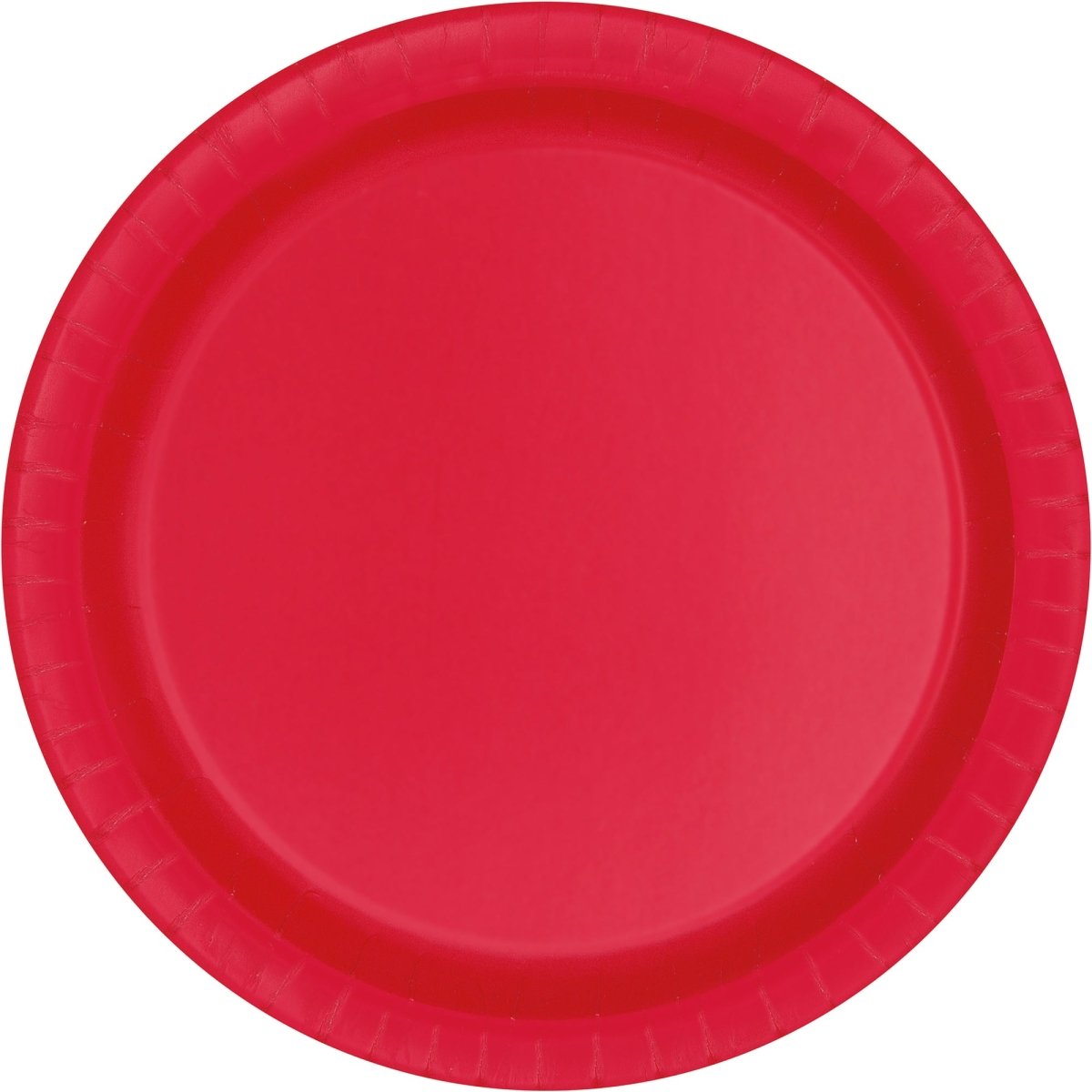 UNIQUE PARTY FAVORS Disposable-Plasticware Red Large Round Lunch Plastic Plates, 9 Inches, 20 Count 011179349678