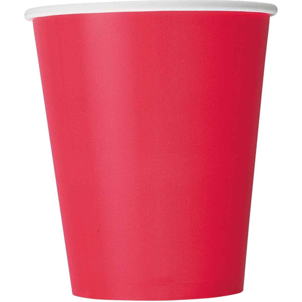 UNIQUE PARTY FAVORS Disposable-Plasticware Ruby Red Paper Cups, 9 Oz, 8 Count 011179031269