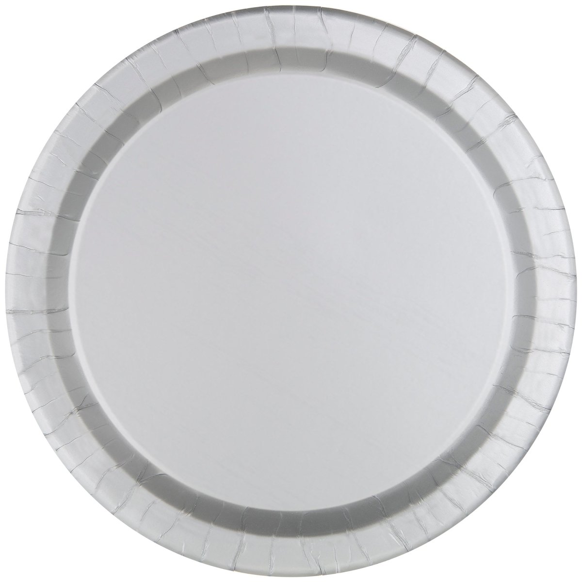 UNIQUE PARTY FAVORS Disposable-Plasticware Silver Large Round Lunch Paper Plates, 9 Inches, 8 Count 011179033454