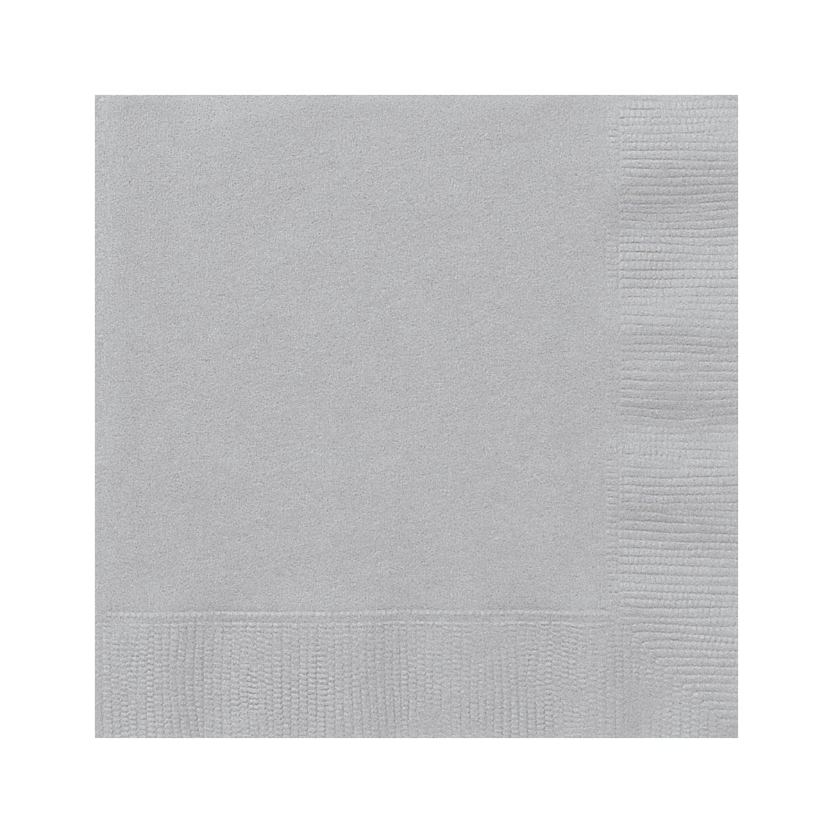 UNIQUE PARTY FAVORS Disposable-Plasticware Silver Small Beverage Napkins, 20 Count 011179033416