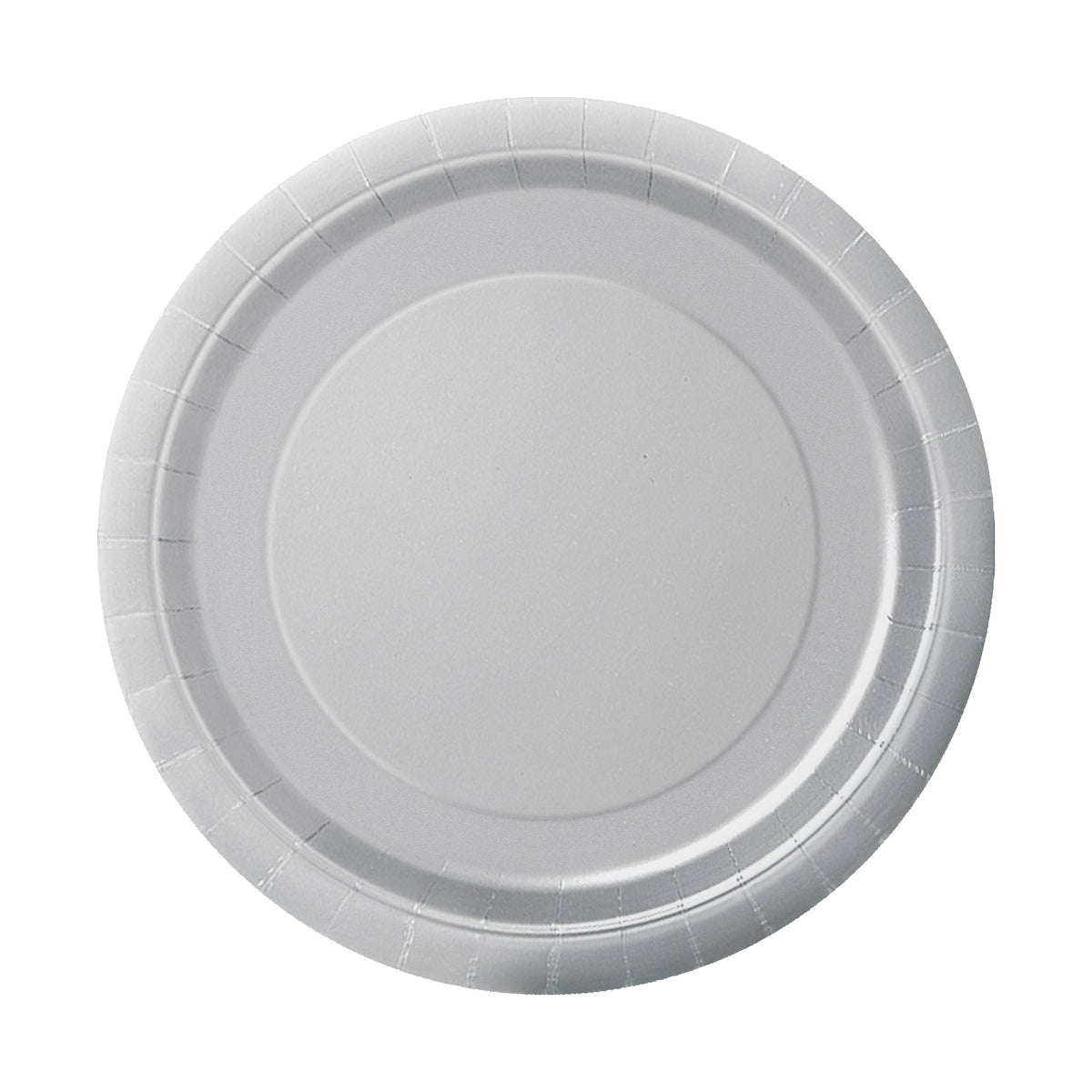 UNIQUE PARTY FAVORS Disposable-Plasticware Silver Small Round Dessert Paper Plates, 7 Inches, 8 Count 011179033447