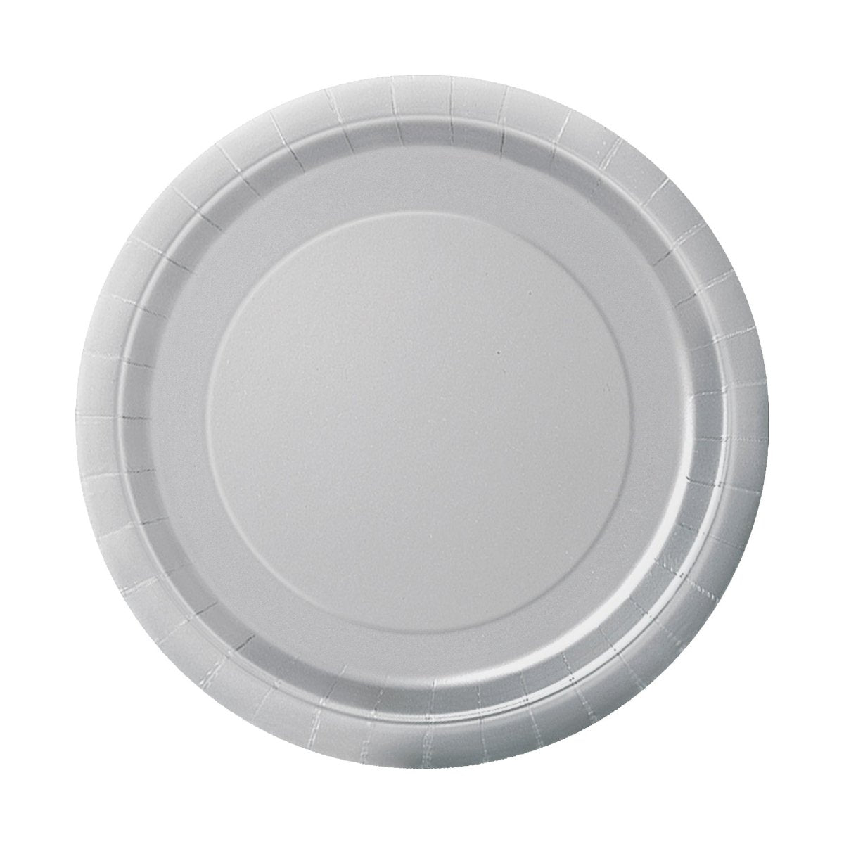 UNIQUE PARTY FAVORS Disposable-Plasticware Silver Small Round Dessert Paper Plates, 7 Inches, 8 Count 011179033447