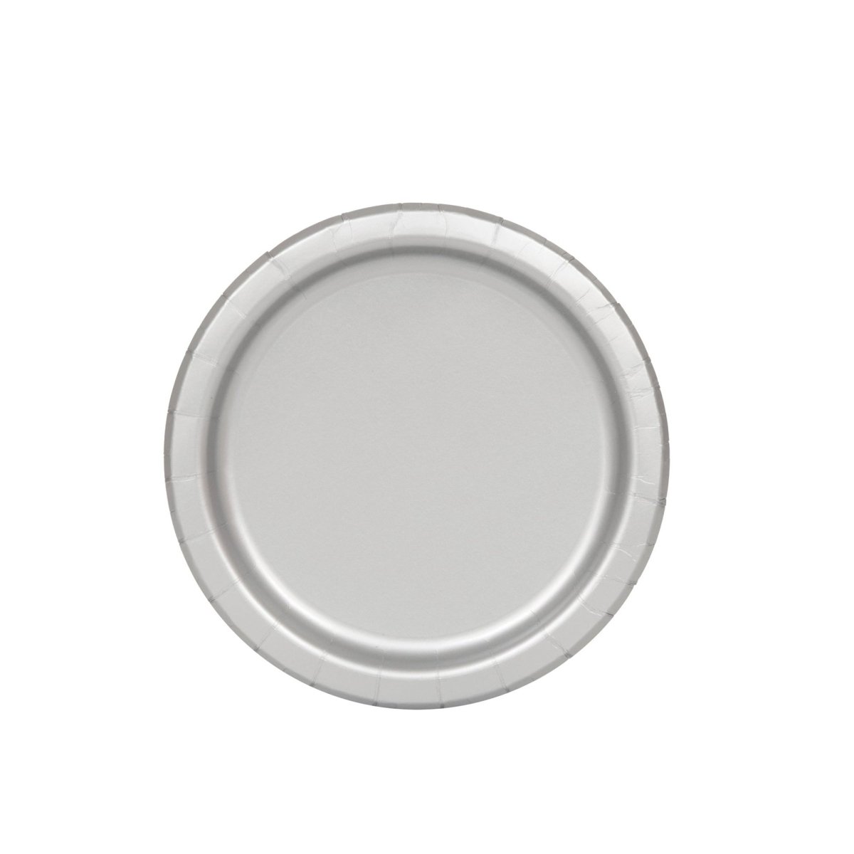UNIQUE PARTY FAVORS Disposable-Plasticware Silver Small Round Dessert Plastic Plates, 7 Inches, 20 Count 011179334445
