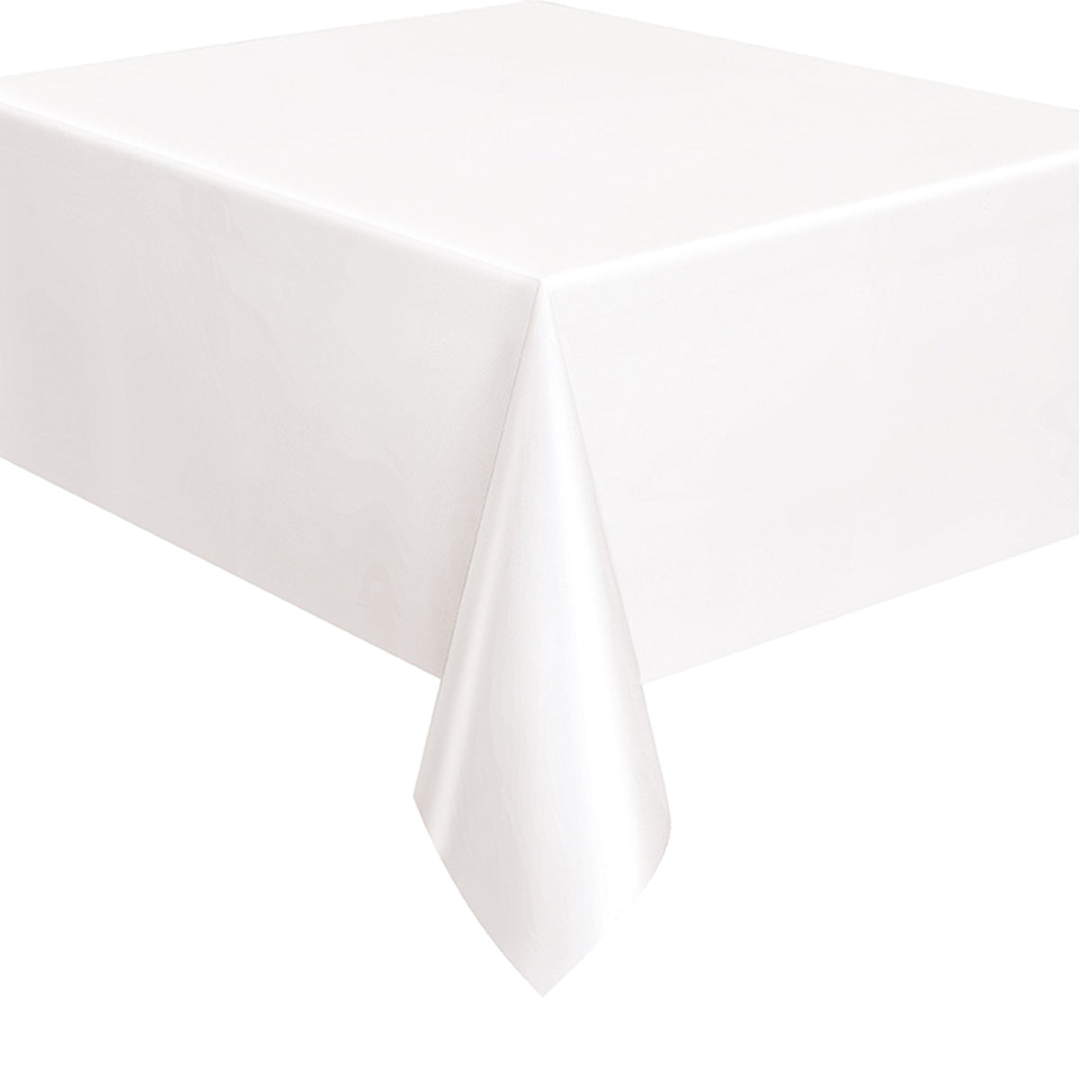 UNIQUE PARTY FAVORS Disposable-Plasticware White Rectangular Plastic Table Cover, 54 x 108 Inches, 1 Count 011179050956