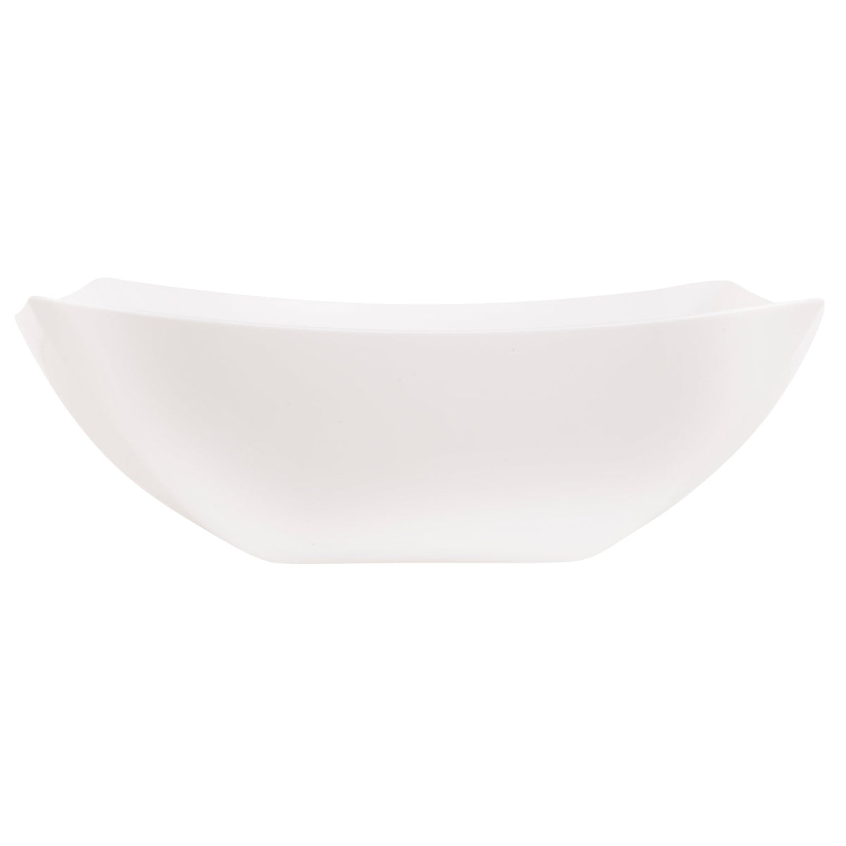 UNIQUE PARTY FAVORS Disposable-Plasticware White Square Plastic Serving Bowl, 1 Count 011179747832