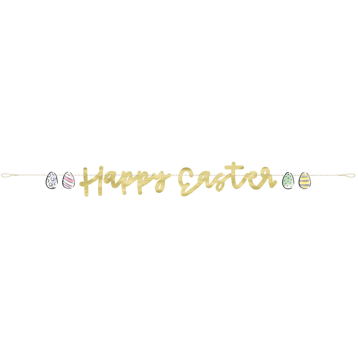 UNIQUE PARTY FAVORS Easter Dainty Easter "Happy Easter" Banner, 1 Count 011179518548