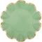UNIQUE PARTY FAVORS Easter Dainty Easter Large Flower Shaped Lunch Paper Plates, Sage Green, 9 Inches, 8 Count