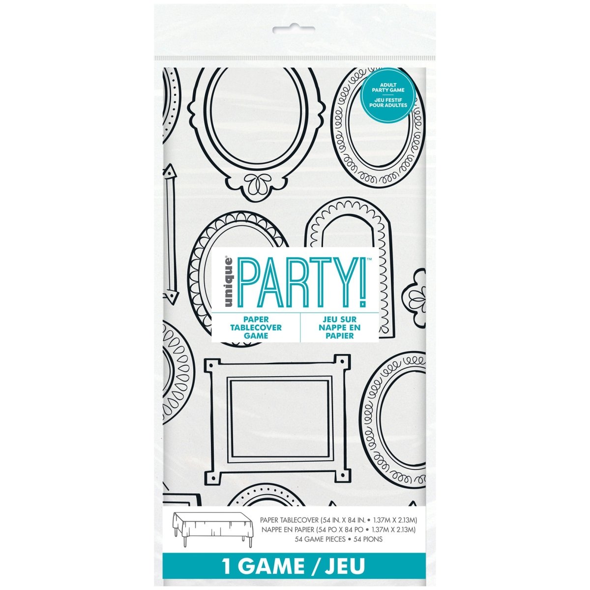 UNIQUE PARTY FAVORS General Birthday Activity Rectangular Paper Table Cover, 54 x 84 Inches, 1 Count 011179739509