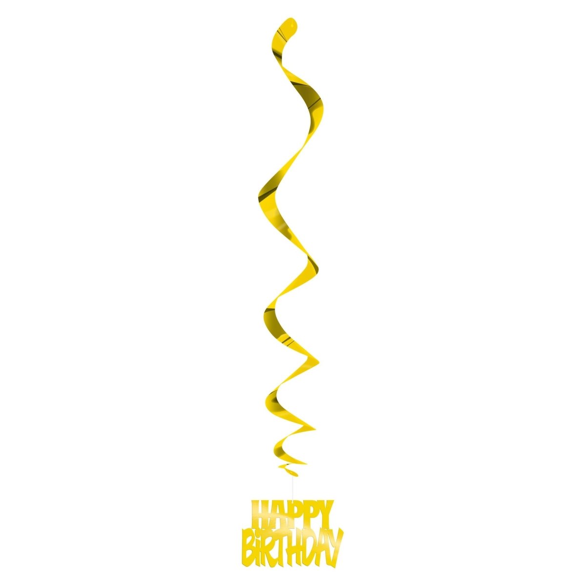 UNIQUE PARTY FAVORS General Birthday Gold Hanging Swirl "Happy Birthday" Decorations, 32 Inches, 3 Count 011179629411