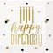 UNIQUE PARTY FAVORS General Birthday Metallic Happy Birthday Small Beverage Napkins, 16 Count 011179731817