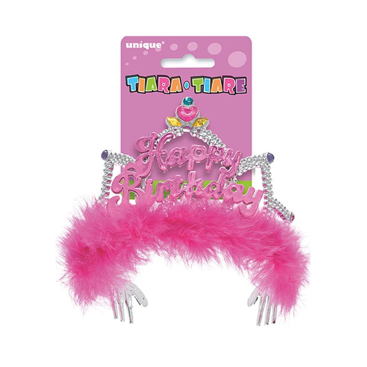 UNIQUE PARTY FAVORS General Birthday Pink Happy Birthday Plastic Tiara, 1 Count 011179900671