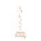 UNIQUE PARTY FAVORS General Birthday Rose Gold Hanging Swirl "Happy Birthday" Decorations, 32 Inches, 3 Count 011179629435