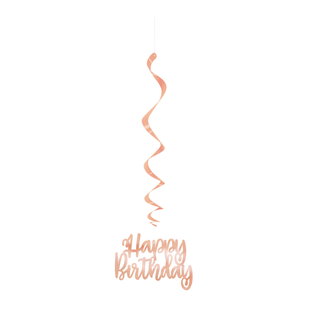 UNIQUE PARTY FAVORS General Birthday Rose Gold Hanging Swirl "Happy Birthday" Decorations, 32 Inches, 3 Count 011179629435