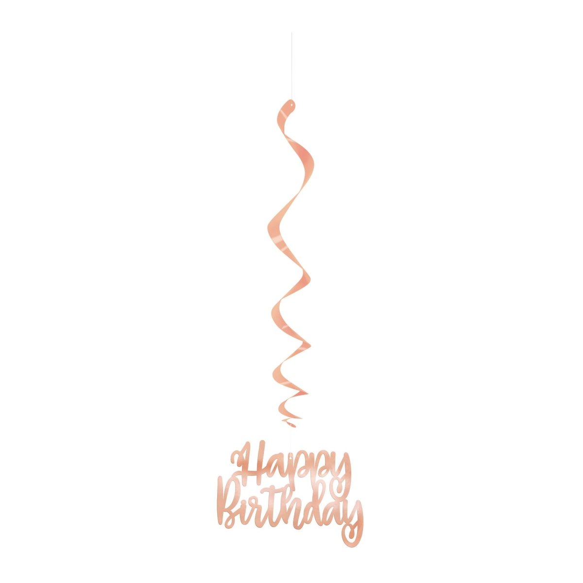 UNIQUE PARTY FAVORS General Birthday Rose Gold Hanging Swirl "Happy Birthday" Decorations, 32 Inches, 3 Count 011179629435