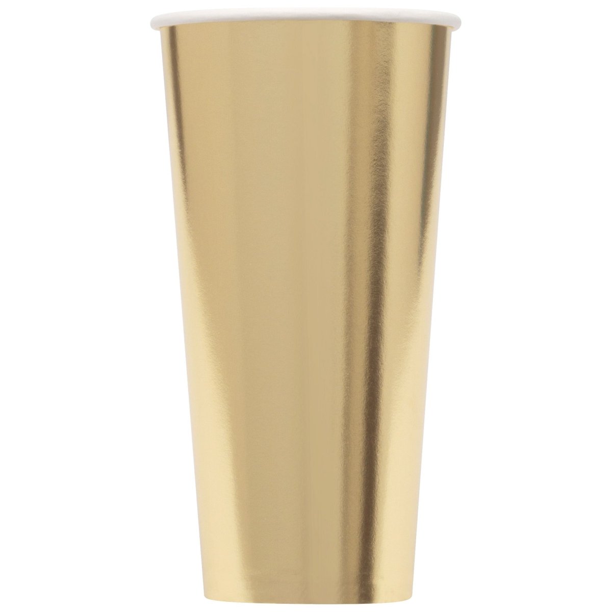 UNIQUE PARTY FAVORS General Birthday Silver and Gold Happy Birthday Gold Paper Cups, 20 Oz, 6 Count 011179418770