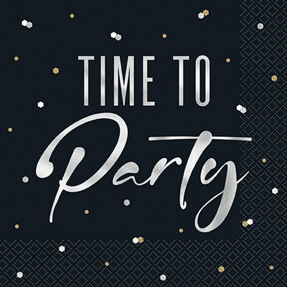 UNIQUE PARTY FAVORS General Birthday Silver and Gold Happy Birthday Large Lunch Napkins, 16 Count 011179408429