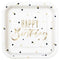 UNIQUE PARTY FAVORS General Birthday Silver and Gold Happy Birthday Large Square Lunch Paper Plates, 9 Inches, 8 Count 011179788453