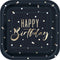 UNIQUE PARTY FAVORS General Birthday Silver and Gold Happy Birthday Small Square Dessert Paper Plates, 7 Inches, 8 Count 011179788446