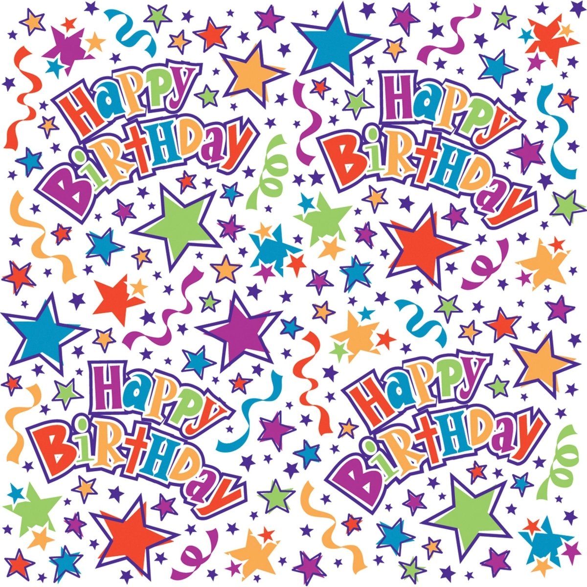 UNIQUE PARTY FAVORS Gift Wrap & Bags Birthday Stars Gift Wrap, 60 x 30 Inches, 1 Count 01117943057